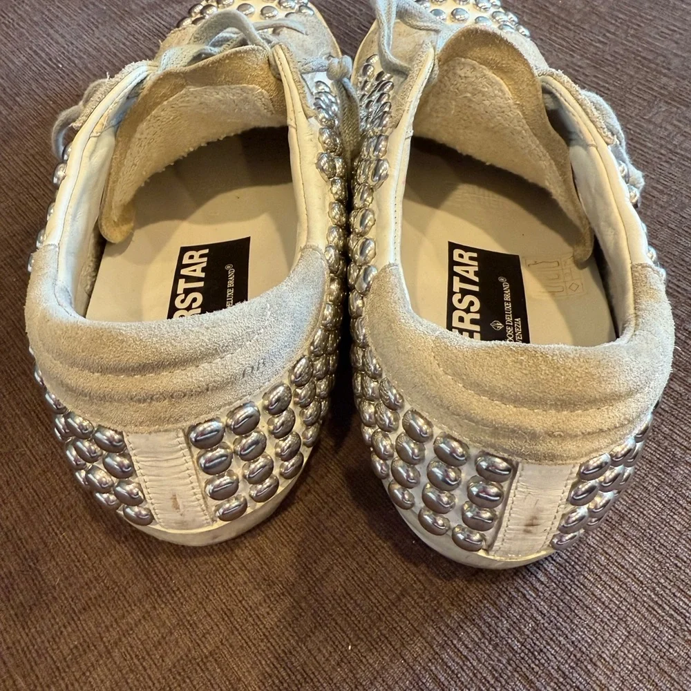 Golden Goose size41 Sneakers with silver studs- barely worn - Picture 4 of 8